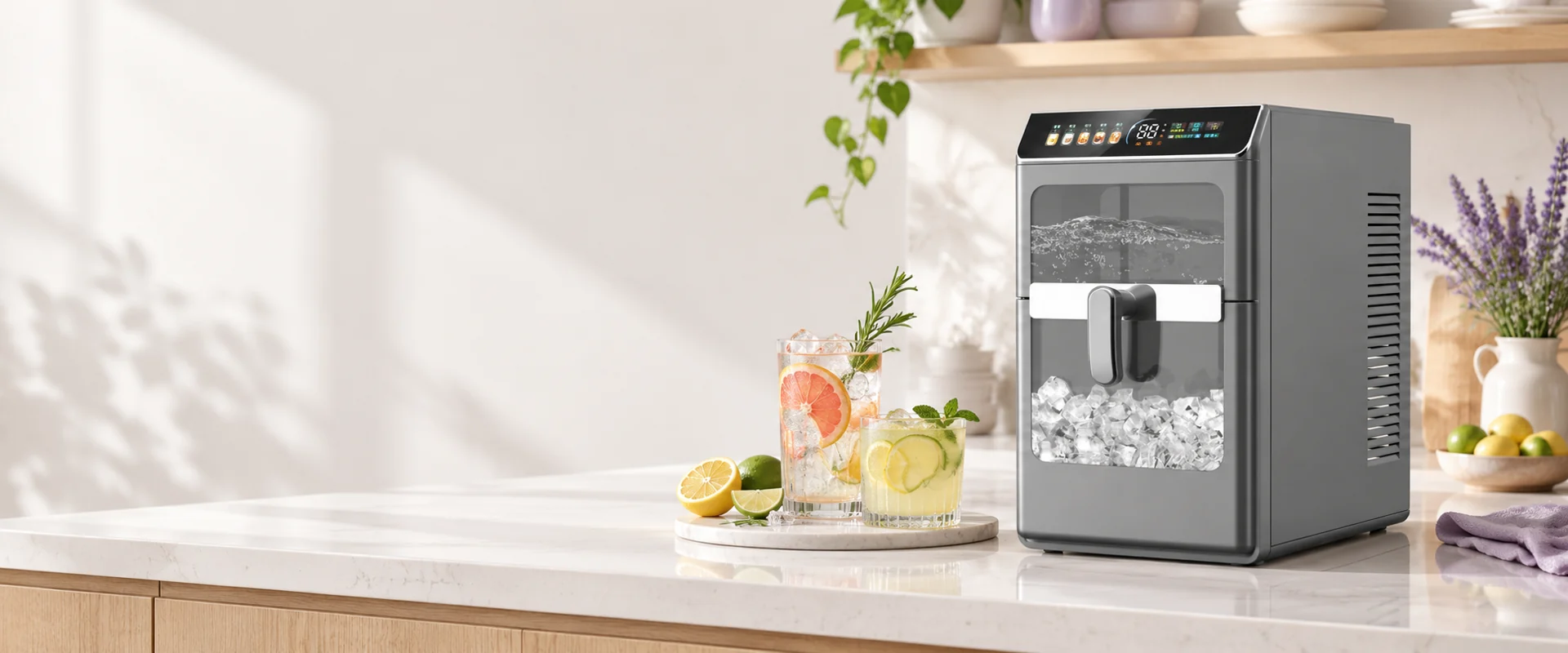 Minh họa máy làm đá WG-12KG trong không gian bếp