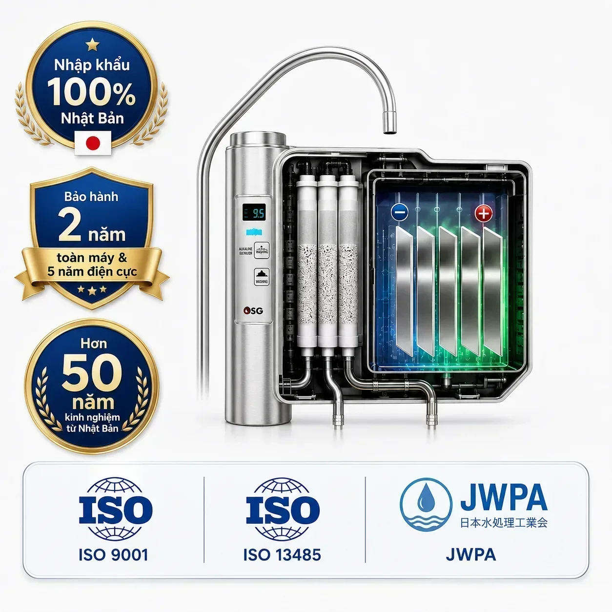 Máy Lọc Nước Ion Kiềm OSG NDX-501LM - Ảnh 5